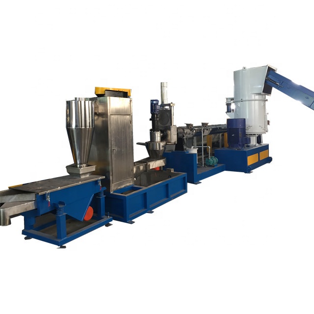 Waste Pp Pe Film Woven Bags Plastic Compactor Double Stage Pelletizing Line / Granulating Machine